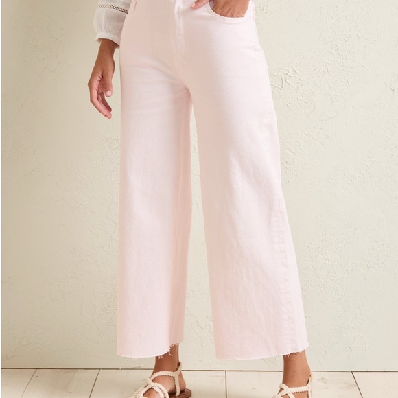 DL1961 Hepburn Wide Leg high waist vintage Pink Peony Jeans Size 26 - Picture 4 of 13